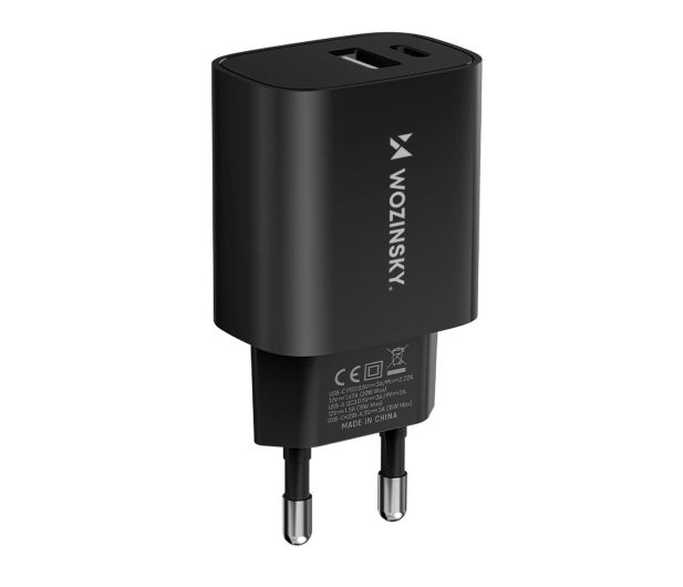 Wozinsky Ładowarka sieciowa USB-A USB-C 20W czarna WGWCB - 1487883 - zdjęcie 2